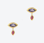 Eye Droplet Studs in Tanzanite