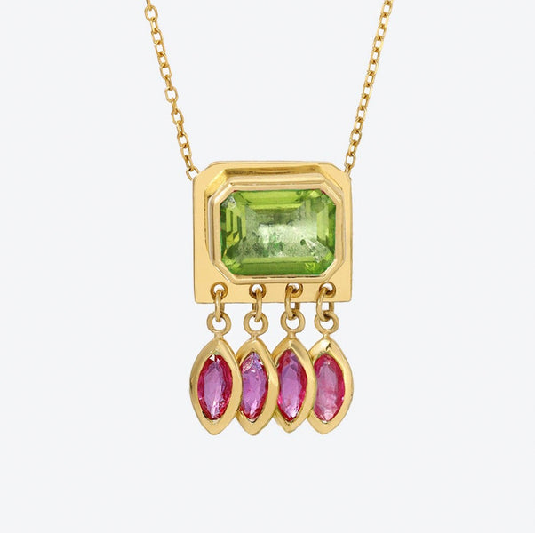 Lumen Necklace in Green Tourmaline