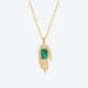 Tiny Emerald Hand Necklace