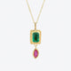 Tiny Emerald Raindrop Necklace