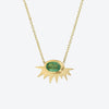 Tiny Sunburst Necklace in Emerald