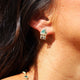 Diamond Pyramid Earrings in Emerald