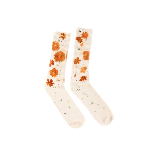 Cream Floral - Flower Power Bamboo Socks