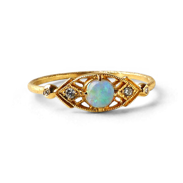 Isadora Ring w/ 4mm Opal Cabachon