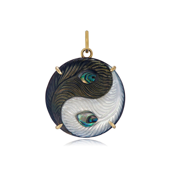 Peacock Feathers Yin Yang Charm